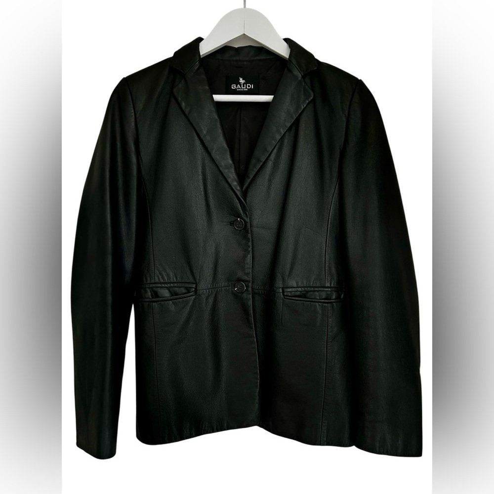Y2K Black Napa Leather Blazer Jacket | XS/S | Excellent Condition